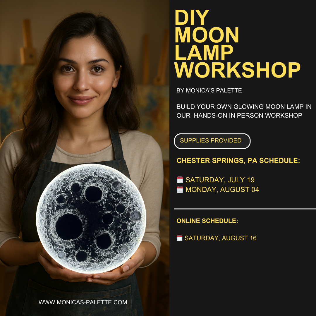 DIY - 3D Moon Lamp - Textured Art Workshop In Person - Chester Springs Studio / Monday August 04th - 12:30 PM Art