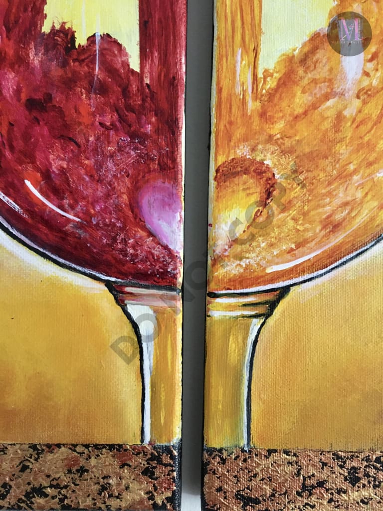 Four Panel Acrylic Painting - Close up