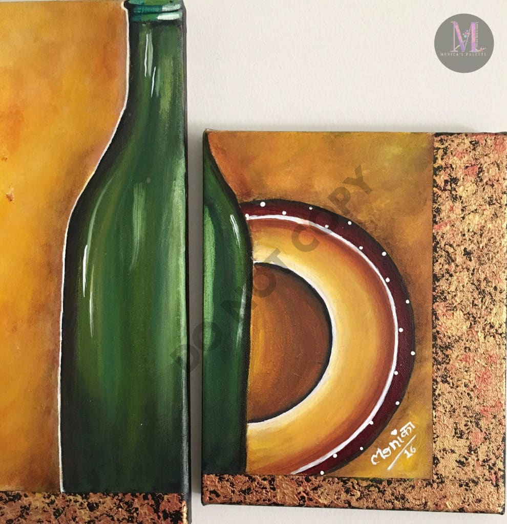 Four Panel Acrylic Painting - Close up
