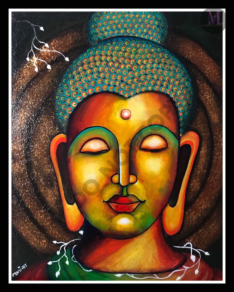 Buddha Acrylic Original Artwork For Your Home Canvas Print 8 X 10 Painting