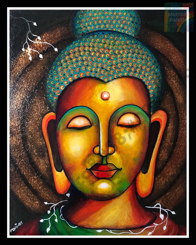 Buddha Acrylic Original Artwork For Your Home Canvas Print 8 X 10 Painting