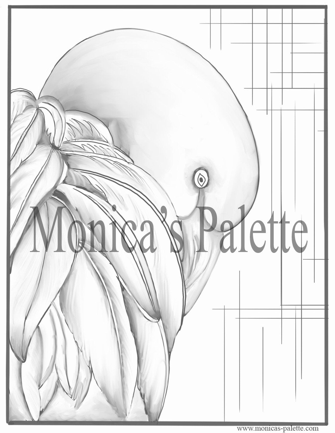 Usd 1.49 Only Adult Coloring Books Coloring Page Color Me Printable Flamingo Sketch Modern Line