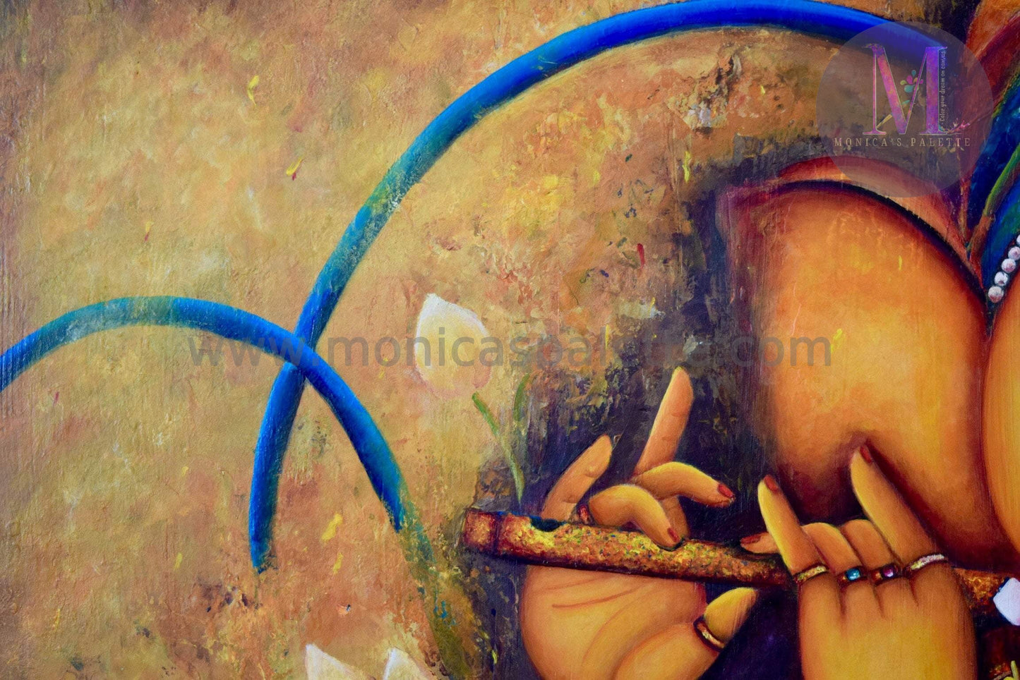 Lord Ganesha Original Acrylic Painting And Canvas Prints