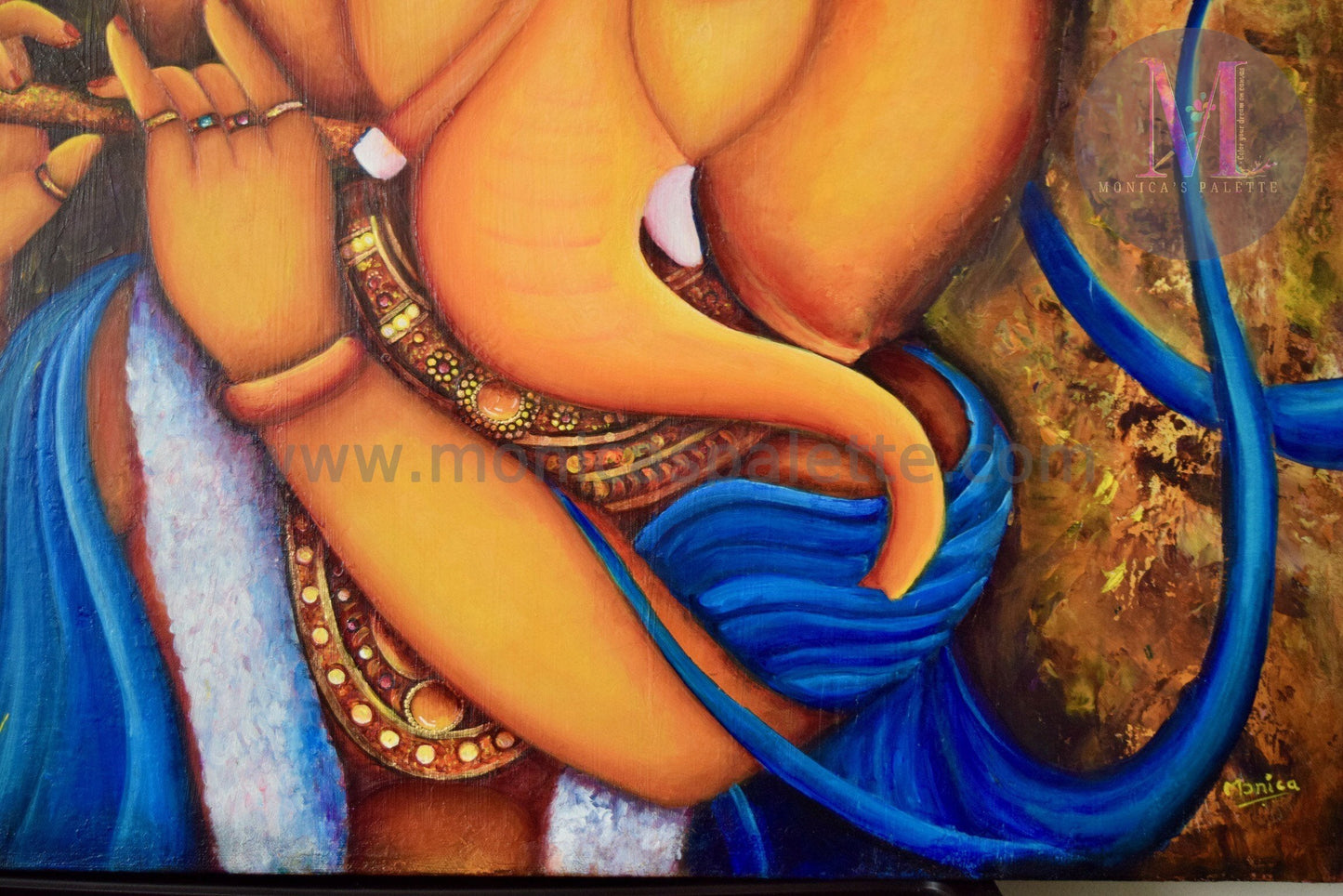 Lord Ganesha Original Acrylic Painting And Canvas Prints