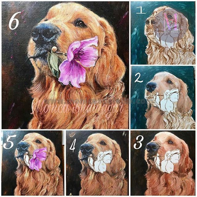 Custom Pet Portrait Handmade On Acrylic Painting
