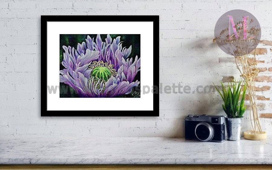 Ragged Poppy Flower Original Acrylic Painting And Canvas Prints