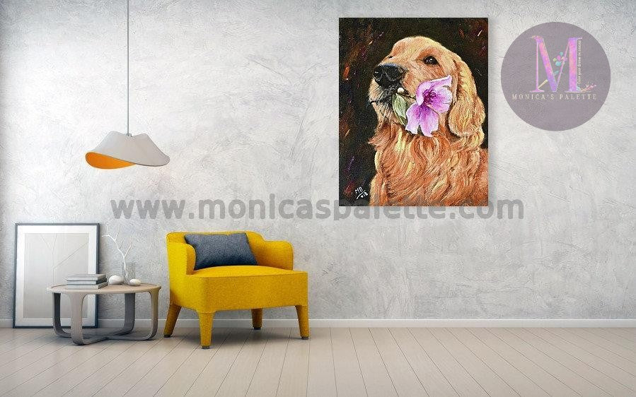 Custom Pet Portrait Handmade On Acrylic Painting