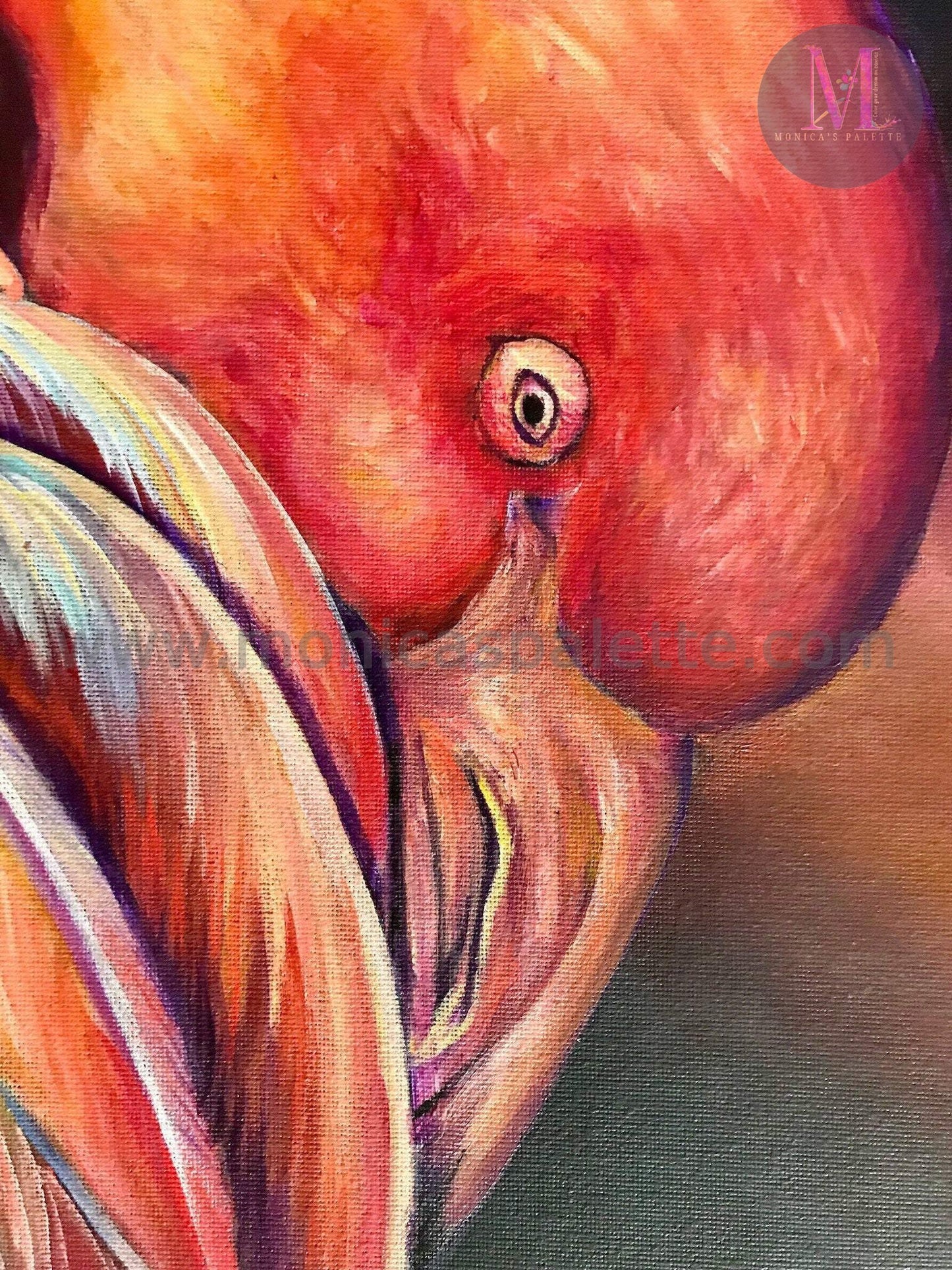 Flamingo - Original Acrylic Painting On Canvas Sheet And Prints