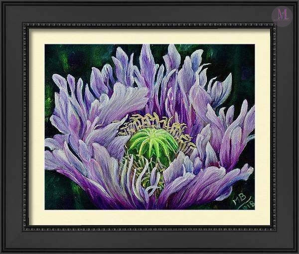 Ragged Poppy Flower Original Acrylic Painting And Canvas Prints