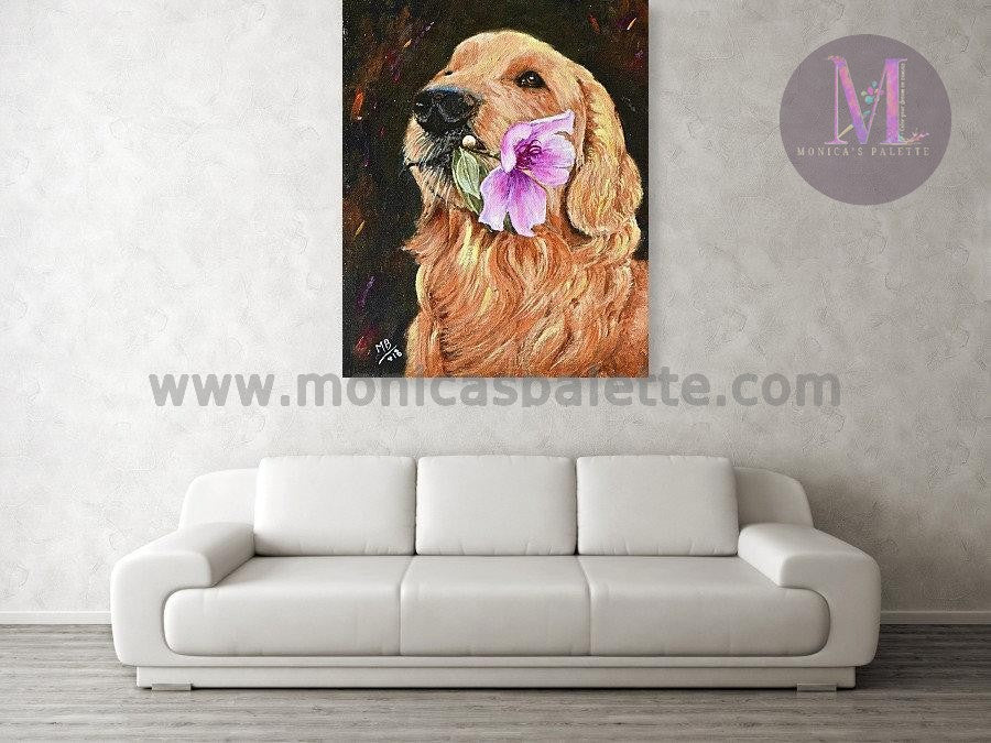 Custom Pet Portrait Handmade On Acrylic Painting