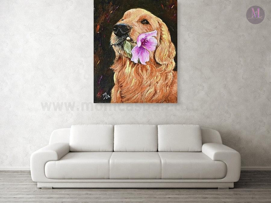 Custom Pet Portrait Handmade On Acrylic Painting