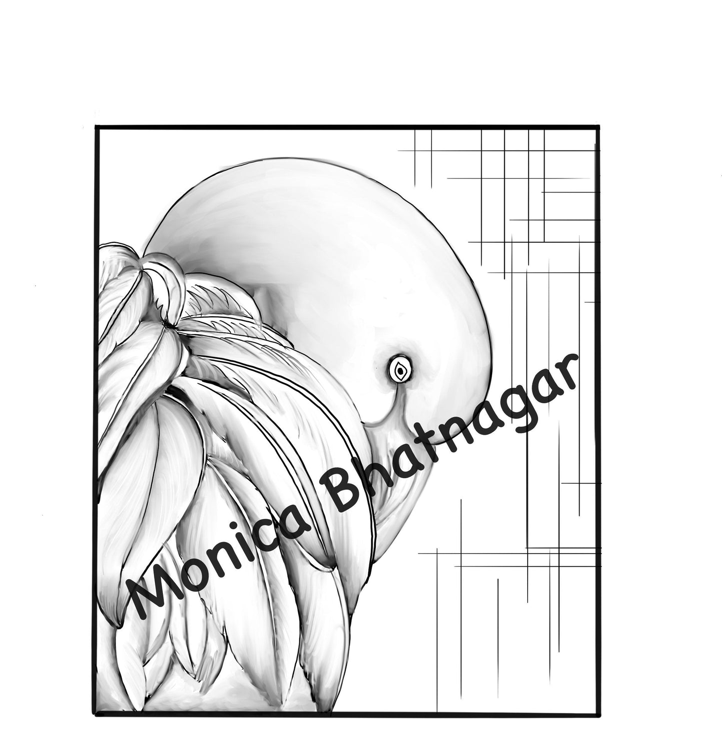 Usd 1.49 Only Adult Coloring Books Coloring Page Color Me Printable Flamingo Sketch Modern Line
