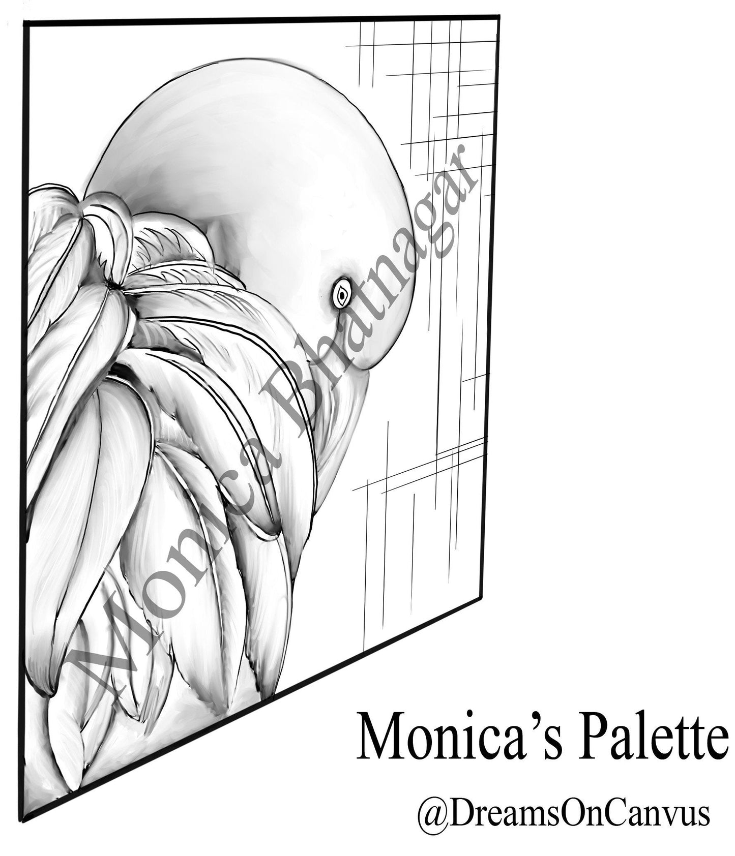 Usd 1.49 Only Adult Coloring Books Coloring Page Color Me Printable Flamingo Sketch Modern Line