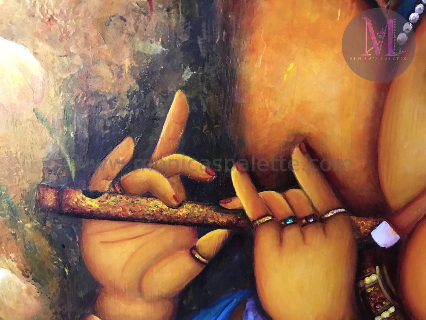 Lord Ganesha Original Acrylic Painting And Canvas Prints