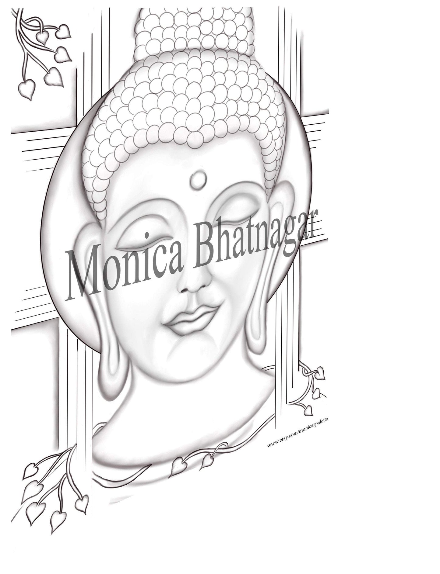 Printable Abstract Buddha Color The Painting Coloring Page