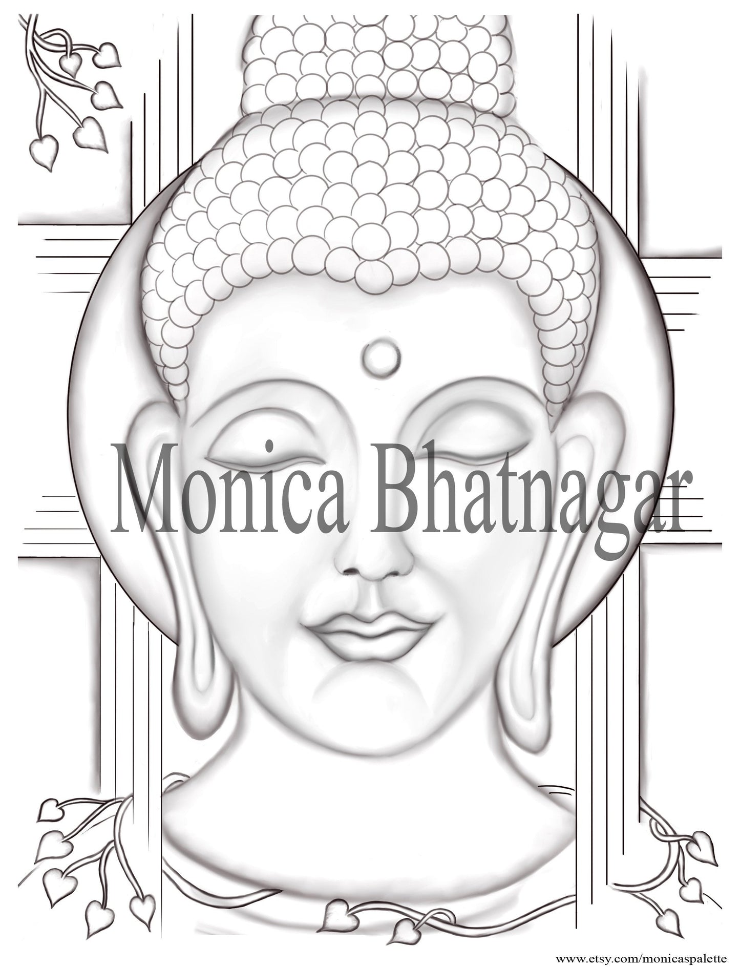 Printable Abstract Buddha Color The Painting Coloring Page