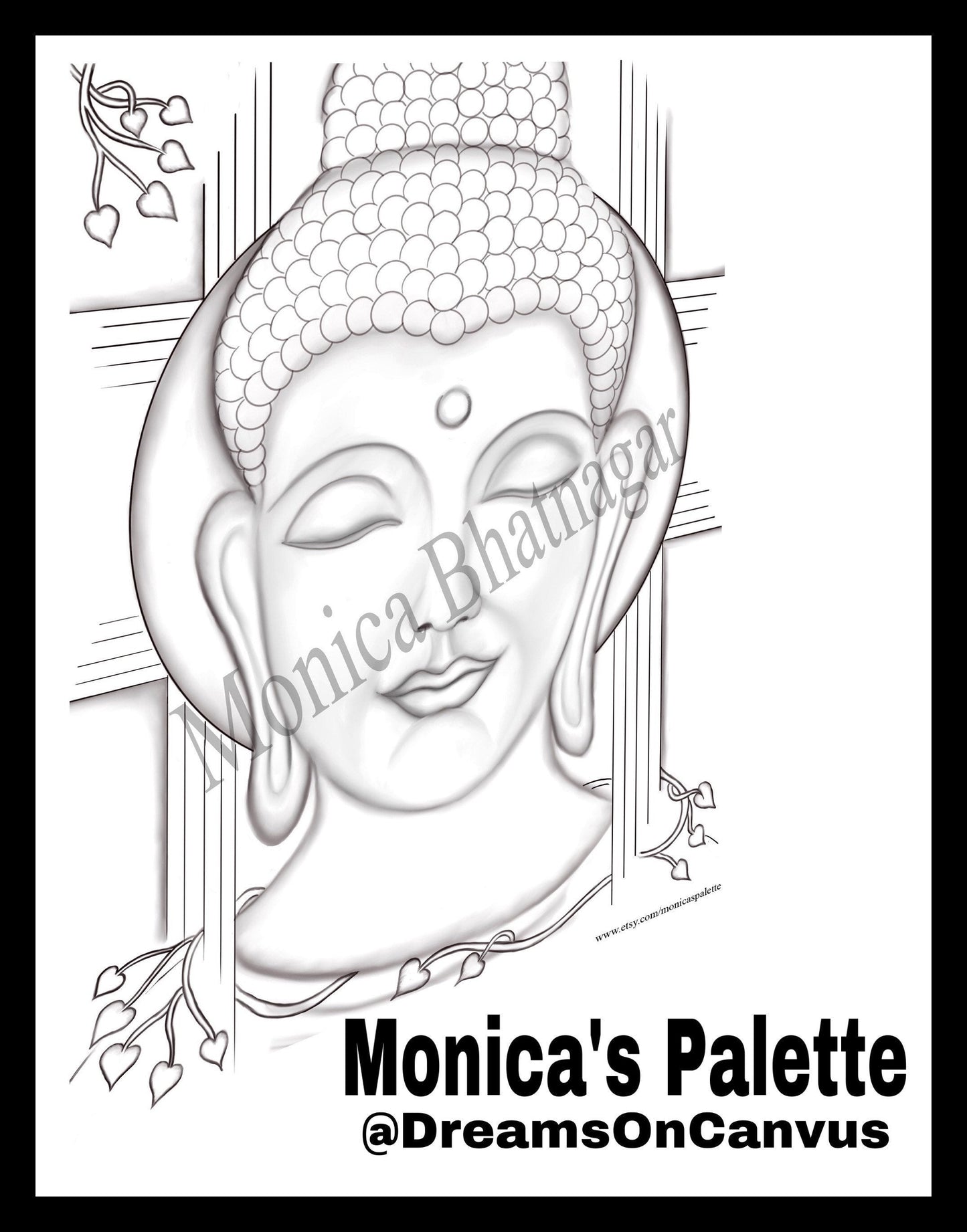 Printable Abstract Buddha Color The Painting Coloring Page