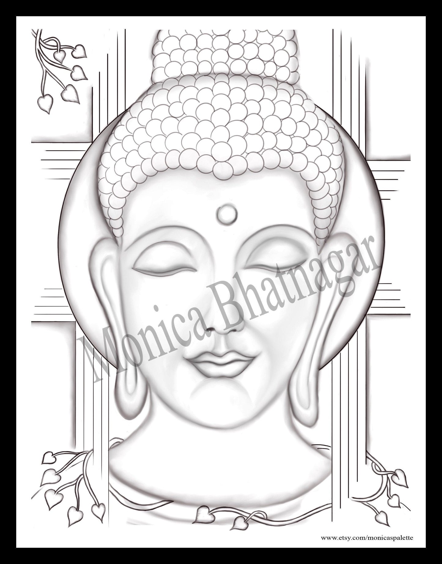 Printable Abstract Buddha Color The Painting Coloring Page