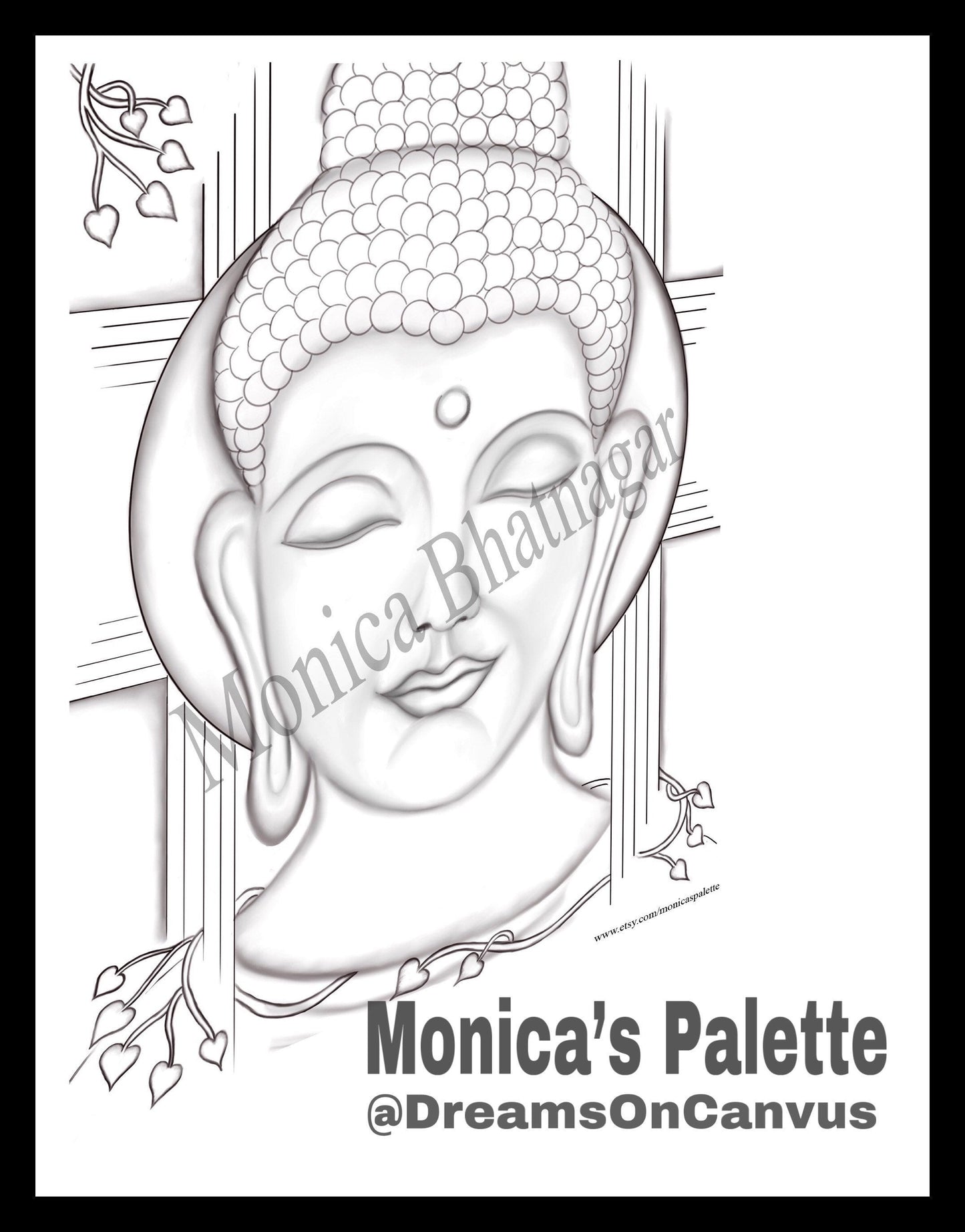 Printable Abstract Buddha Color The Painting Coloring Page