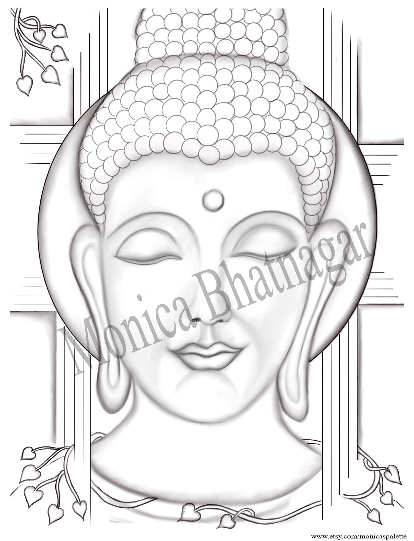 Printable Abstract Buddha Color The Painting Coloring Page