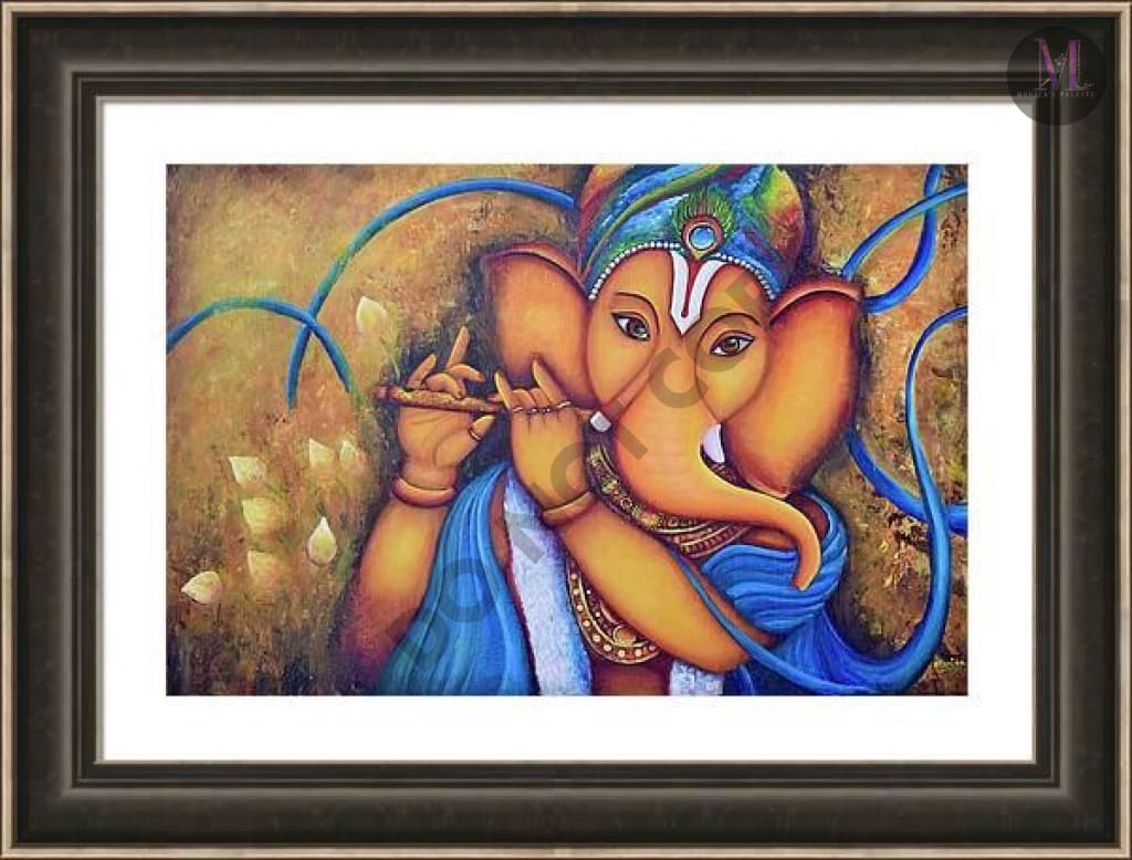 Lord Ganesha Original Acrylic Painting And Canvas Prints