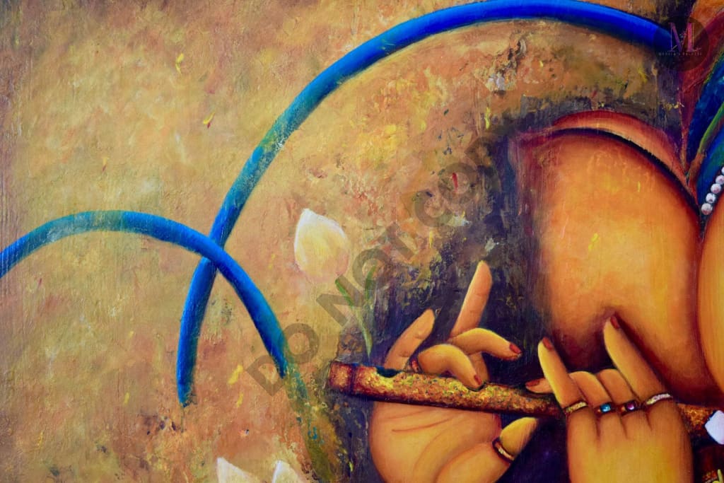 Lord Ganesha Original Acrylic Painting And Canvas Prints