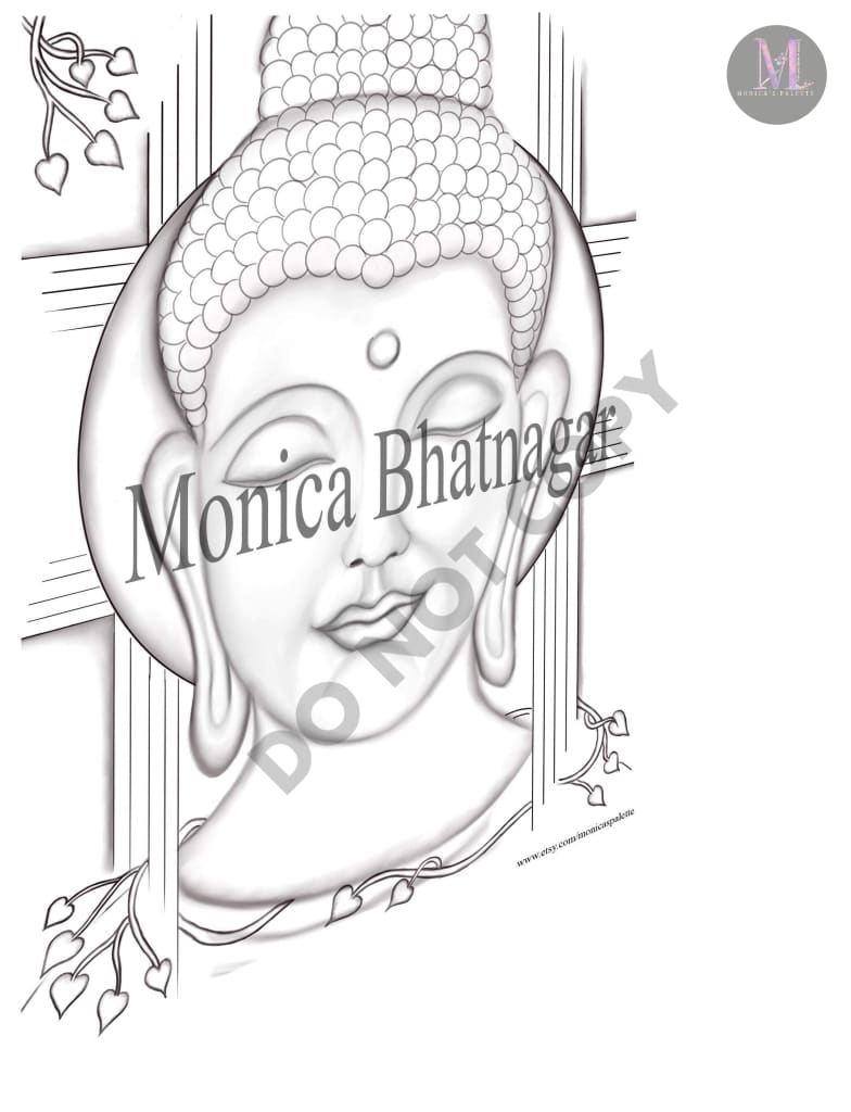 Printable Abstract Buddha Color The Painting Coloring Page