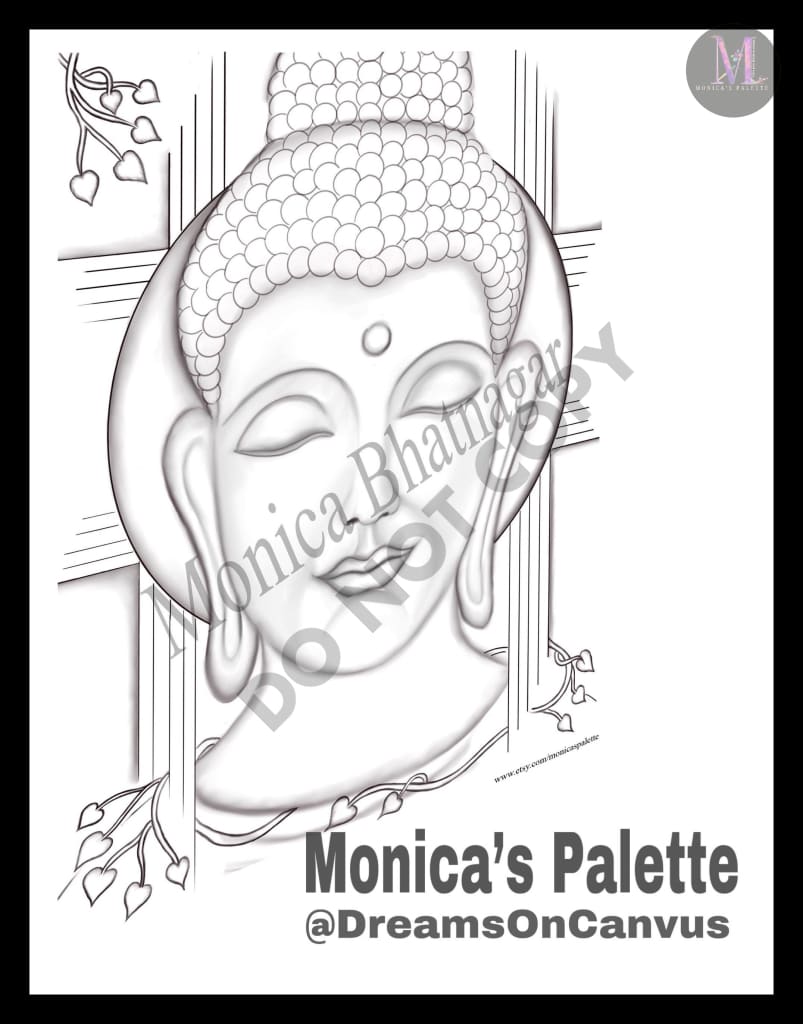 Printable Abstract Buddha Color The Painting Coloring Page