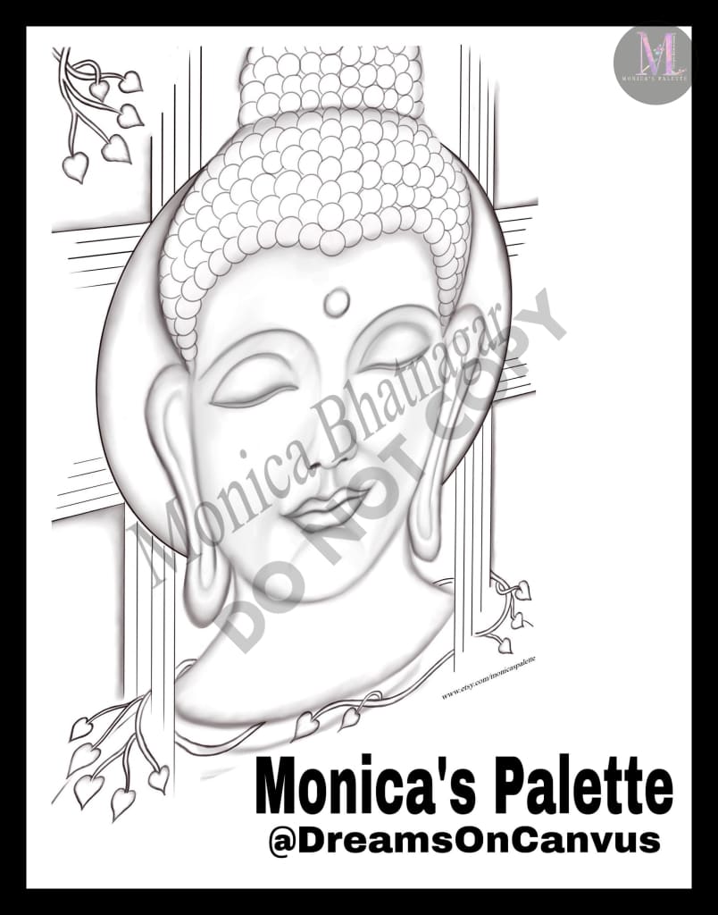 Printable Abstract Buddha Color The Painting Coloring Page