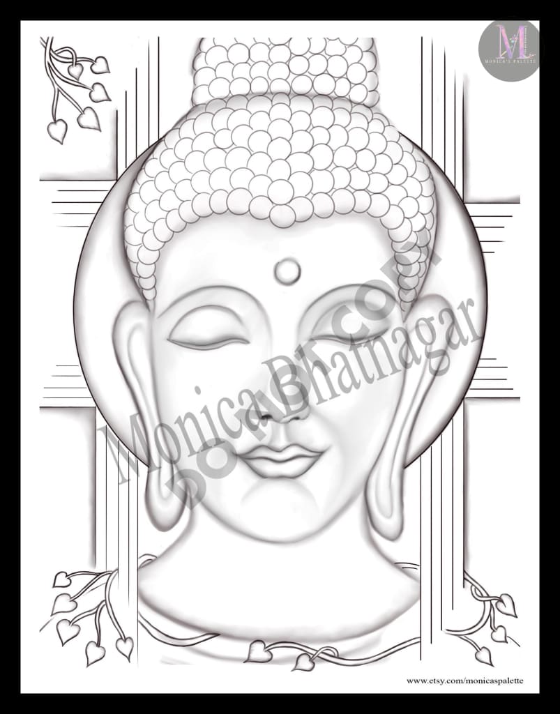 Printable Abstract Buddha Color The Painting Coloring Page