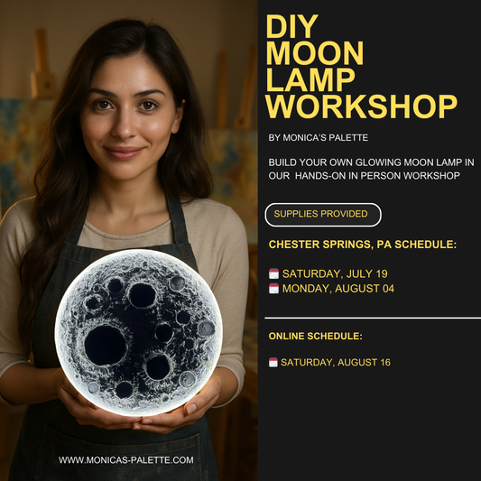DIY - 3D Moon Lamp - Textured Art Workshop In Person - Chester Springs Studio / Monday August 04th - 12:30 PM Art