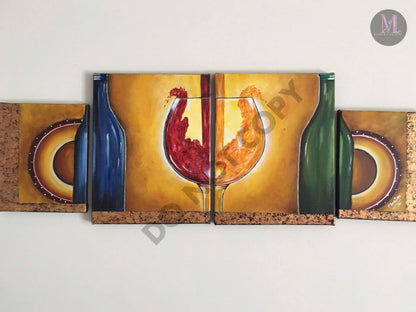Four Panel Acrylic Painting - Full Painting