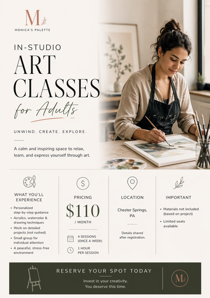 In-Person Art Classes for Adults – Chester Springs, PA