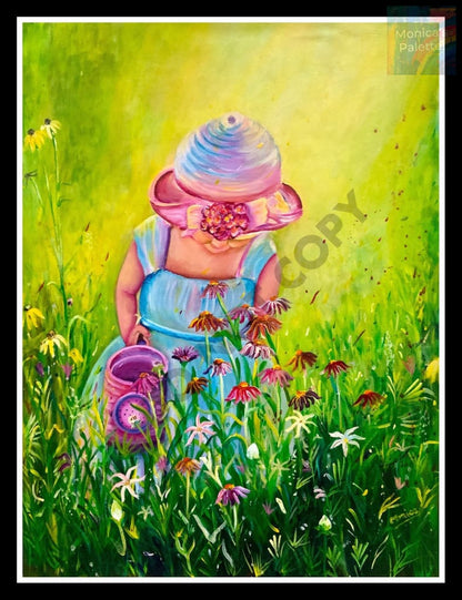 Girl in the Garden - Acrylic Photo