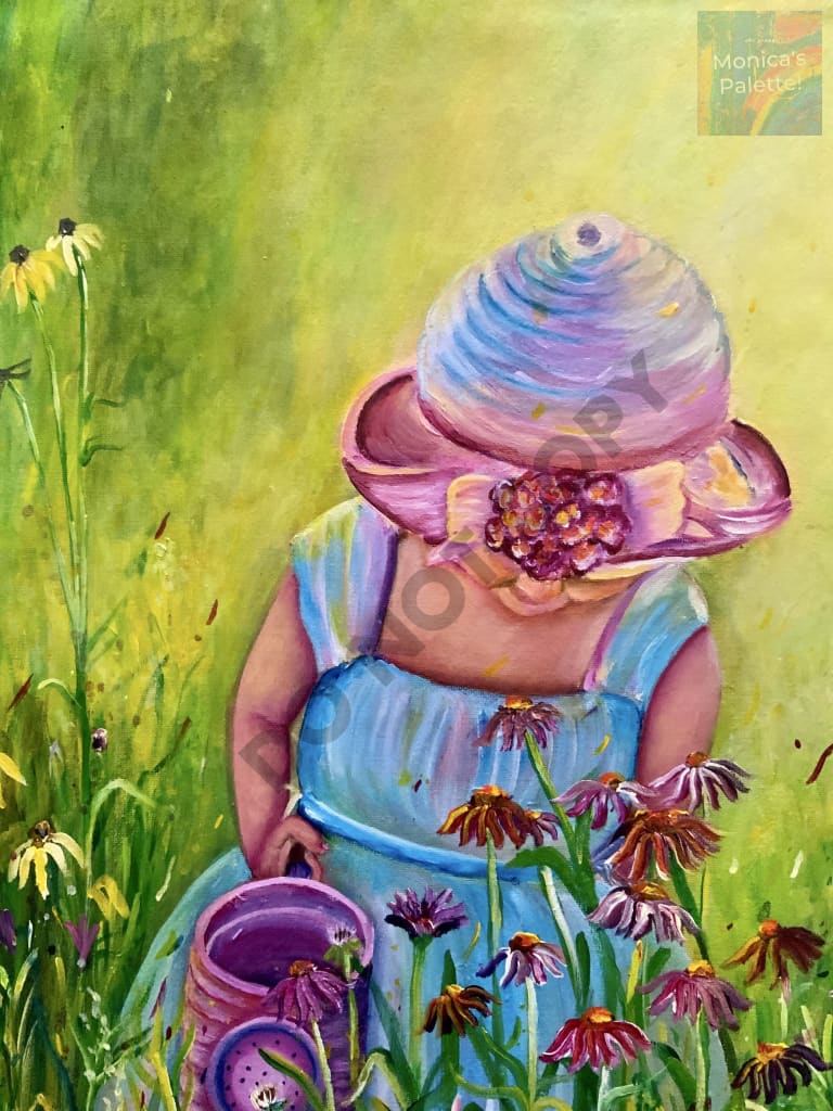 Girl in the Garden - Acrylic Photo