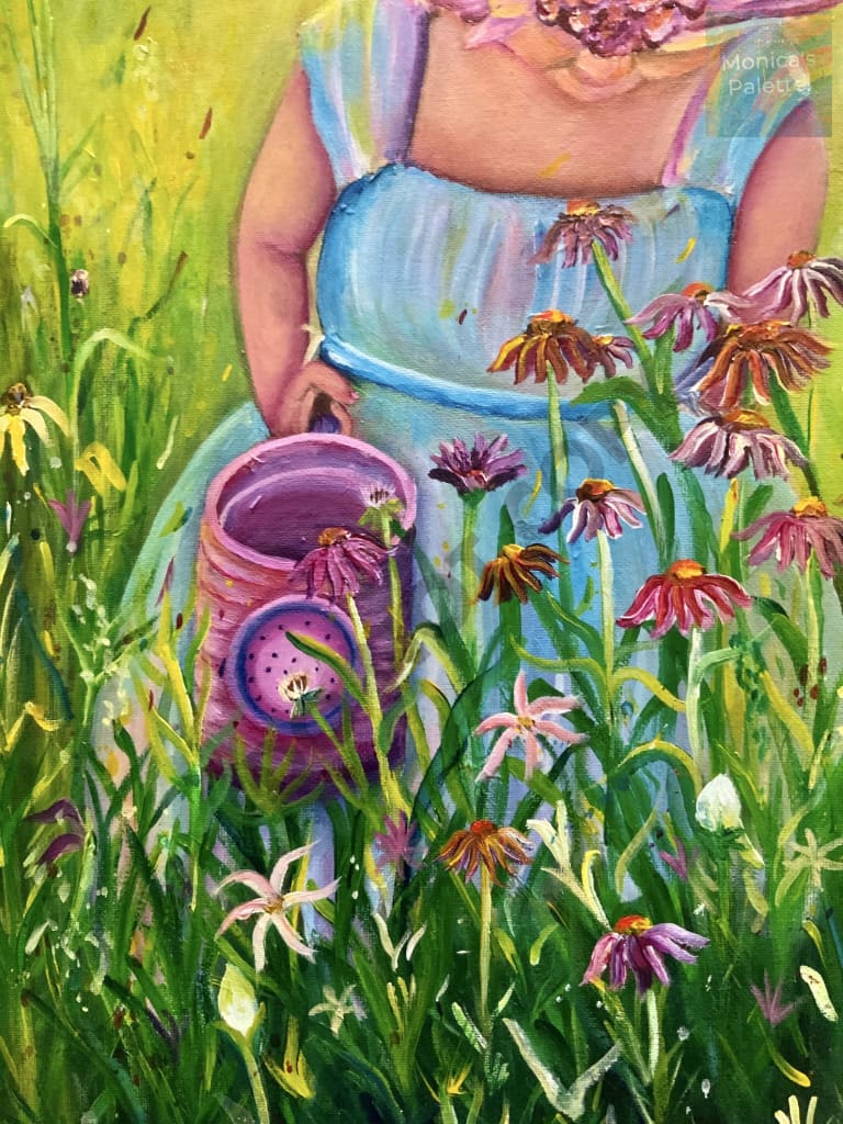 Girl in the Garden - Acrylic Photo