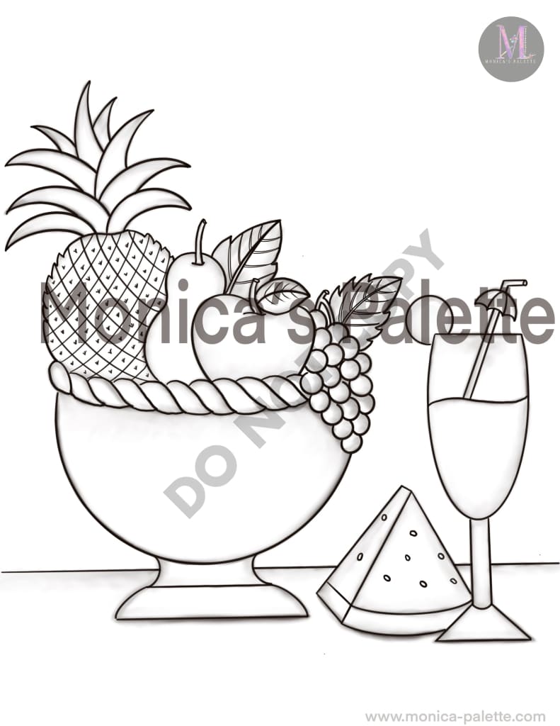 Coloring Page - Fruit Basket Coloring Page