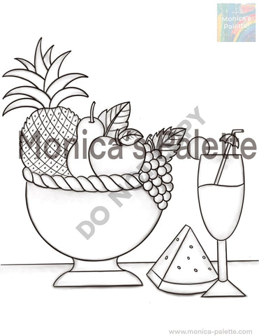 Coloring Page - Fruit Basket Coloring Page