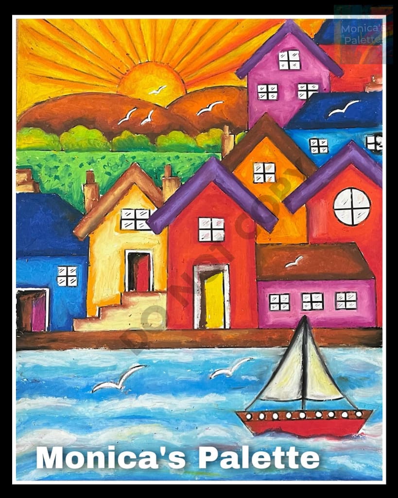 Coloring Page - River Buildings Coloring Page