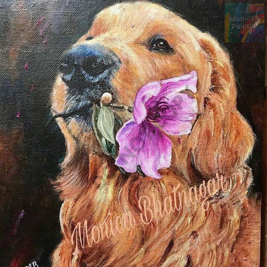 Custom Pet Portrait Handmade On Acrylic Painting