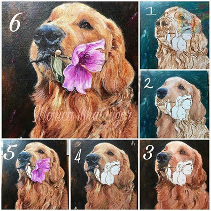 Custom Pet Portrait Handmade On Acrylic Painting