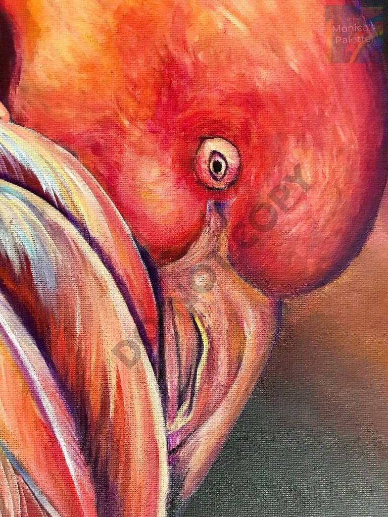 Flamingo - Original Acrylic Painting On Canvas Sheet And Prints