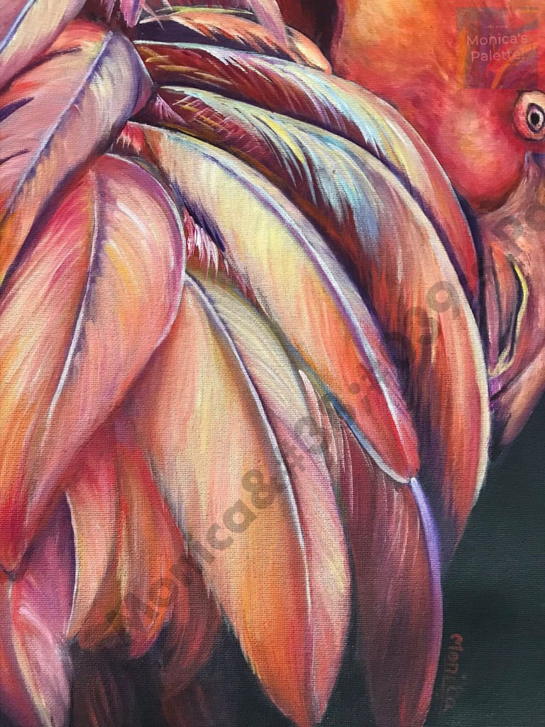 Flamingo - Original Acrylic Painting On Canvas Sheet And Prints