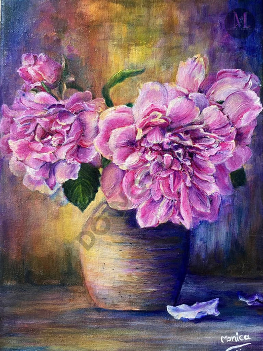 Flowers - Acrylic Original Painting Canvas Print / 18X24