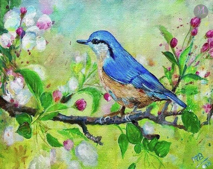 The Enchanted Bird - Acrylic Miniature Painting