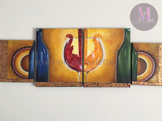 Four Panel Acrylic Painting - Full Painting