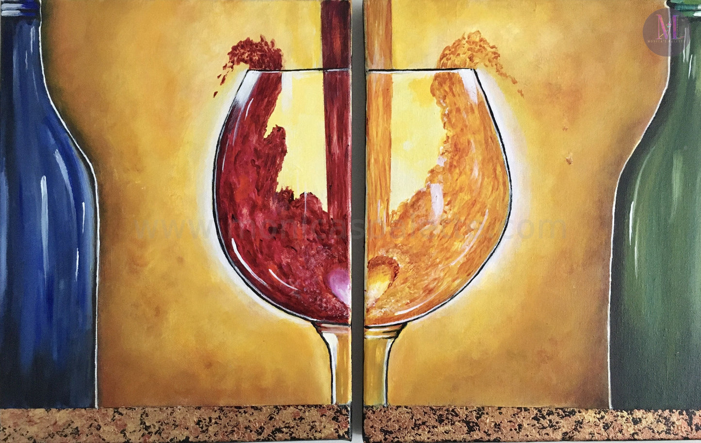 Four Panel Acrylic Painting - Close up