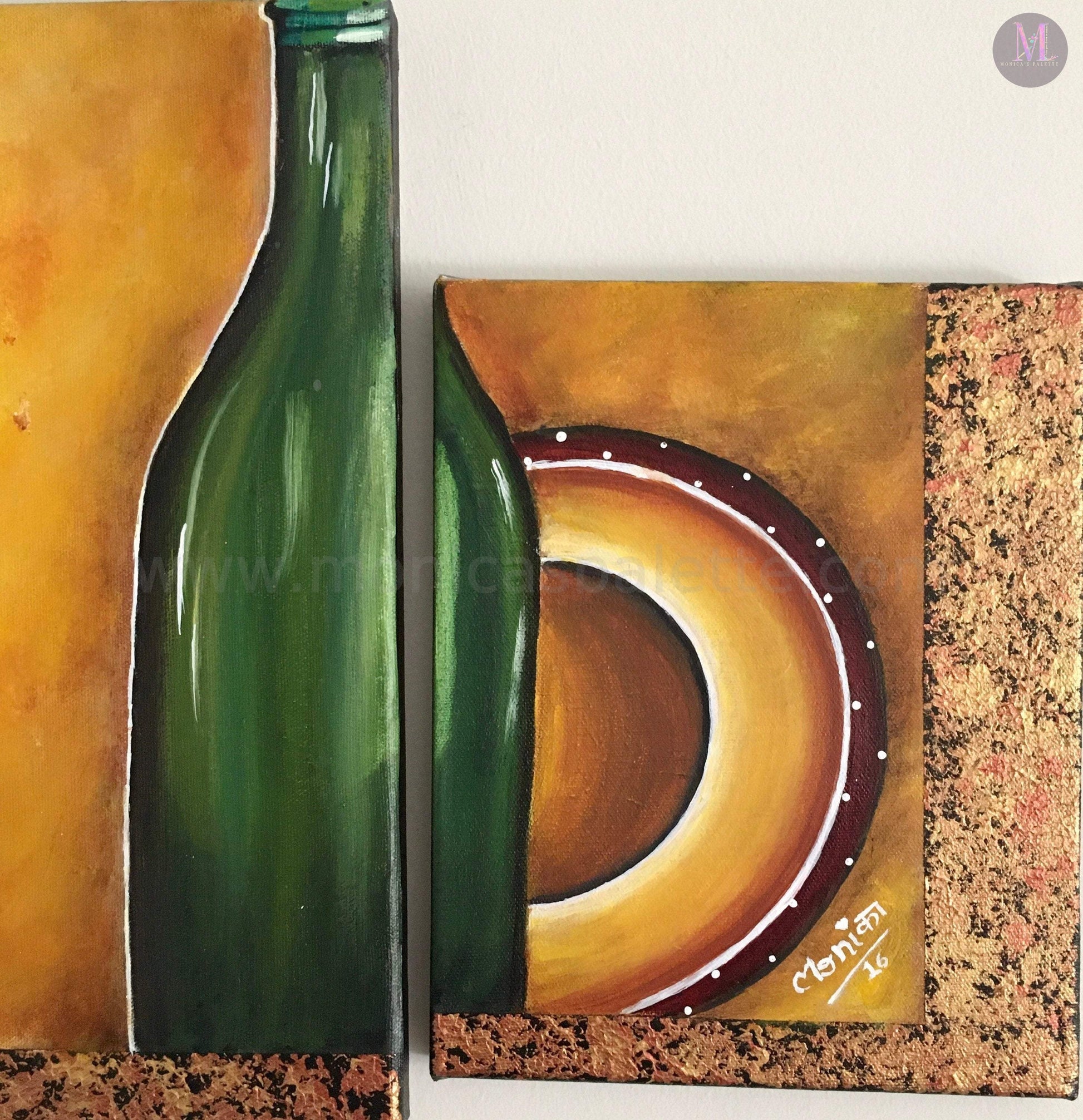 Four Panel Acrylic Painting - Close up