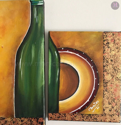 Four Panel Acrylic Painting - Close up