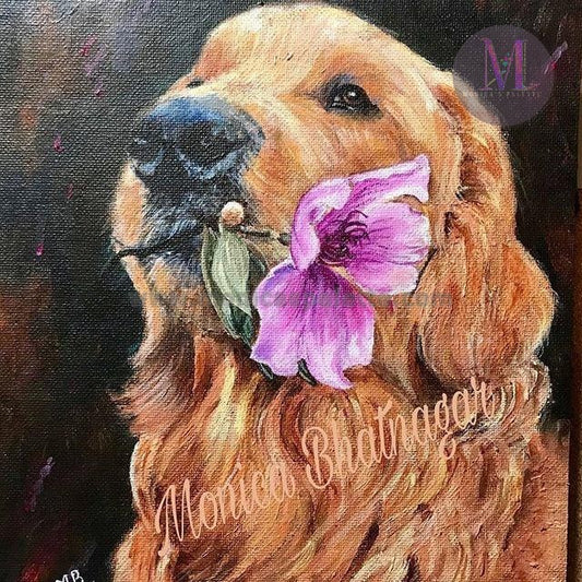 Custom Pet Portrait Handmade On Acrylic Painting